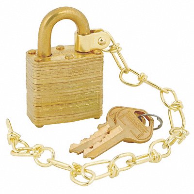 MASTER LOCK 6004NKAS5SBCUSS1KEY2KS Keyed Padlock 5/8 in Rectangle Gold PK5