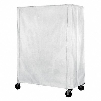 EAGLE GROUP CZ862472 Cart Cover 72x24x86 White Poly Zipper