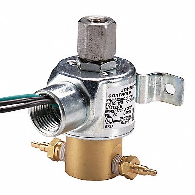 JOHNSON CONTROLS V24102 Solenoid Air Valve 120VAC 30psi Brass