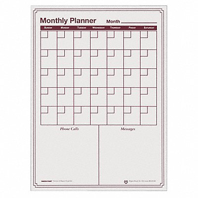 MAGNA VISUAL MP1216 Magnetic Dry Erase Planner 16x12