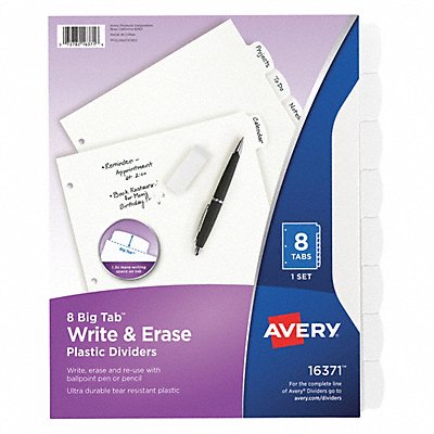AVERY 7278216371 Binder Divider Write-On Tabs White
