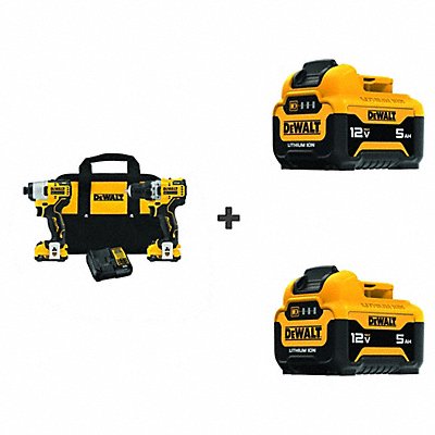 DEWALT DCK221F2DCB126DCB126 Drill/Impact Kit 12V w/2 Bonus Batteries