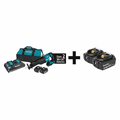 MAKITA XRJ06PTBL1850B2 Cordless Recip Saw Kit 3000 SPM 36VDC
