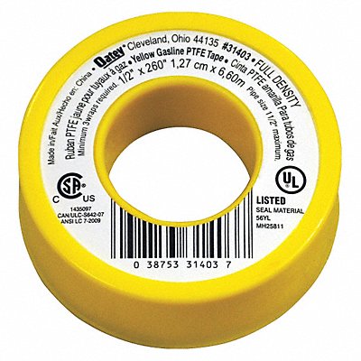 OATEY 31403 Thread Sealant Tape 1/2 W Yellow