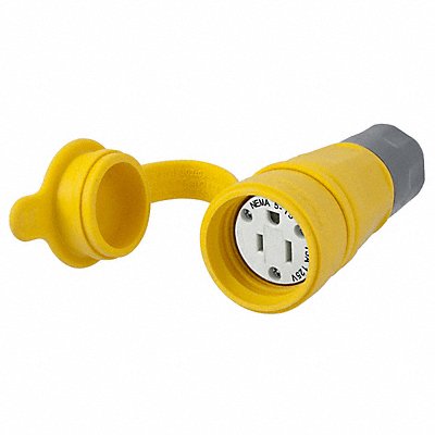 HUBBELL HBL15W47A WT Strt Bld Cnr Yllw 2P3W Elastomer 5-15R