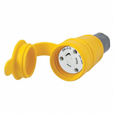 HUBBELL HBL27W48 WT LckCon Strt 20 A Yellow Elastomer L6-20R