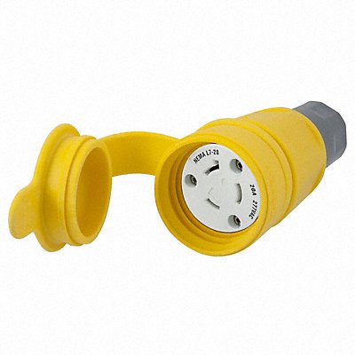 HUBBELL HBL27W49 WT LckCon Strt 20 A Yellow Elastomer L7-20R