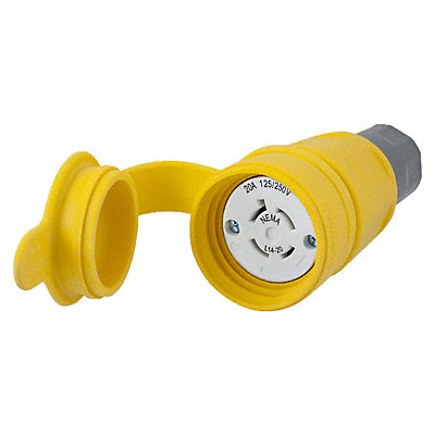 HUBBELL HBL27W74 WT LckCon Strt 20 A Yllw Elastomer L14-20R