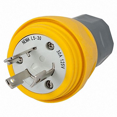 HUBBELL HBL28W47 WT LckPlg Strt 30 A Yellow Elastmr 3Blds