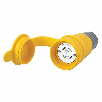 HUBBELL HBL29W74 WT LckCon Strt 30 A Yllw Elastomer L14-30R