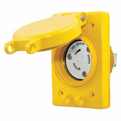 HUBBELL HBL69W08 WTLockerecpt 30A Yllw Elastomer NoNEMA 1Gng