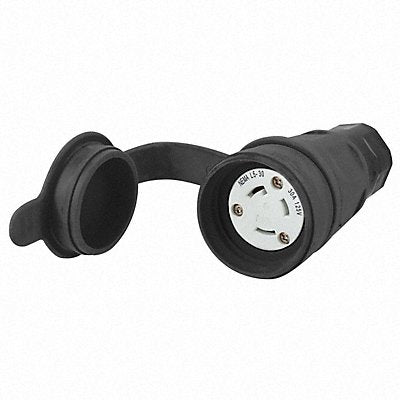 HUBBELL HBL29W47BK WT LckCon Strt 30 A Black Elastomer L5-30R