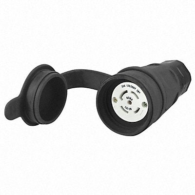 HUBBELL HBL29W81BK WT LckCon Strt 30 A Black Elastomer L21-30R