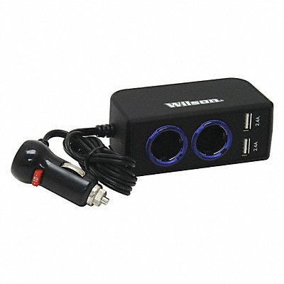 WILSON 3052224USBBL USB Adaptor 2 Outlet 13in.Wx8in.Dx6in.H