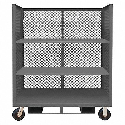 GRAINGER 3STFPEX304836PU95 3 Sided Mesh Cart 3 Shelves 3600 lb.