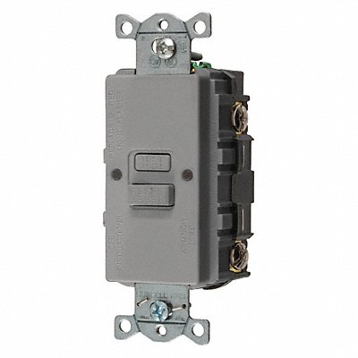 HUBBELL GFBFST20GY GFCI Receptacle Grey Nylon Back