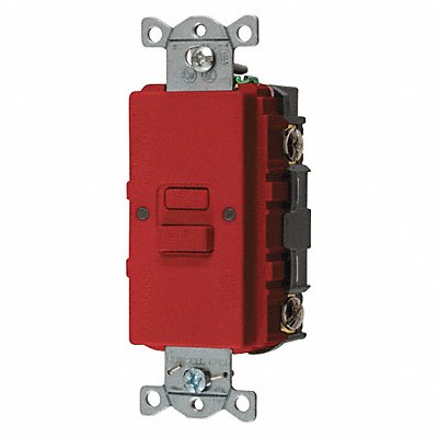 HUBBELL GFBFST20R GFCI Receptacle Red Nylon Back
