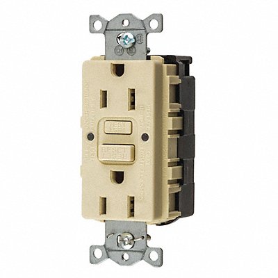 HUBBELL SNAPGFTW15I GFCI Receptacle 15A 125VAC 5-15R Ivory