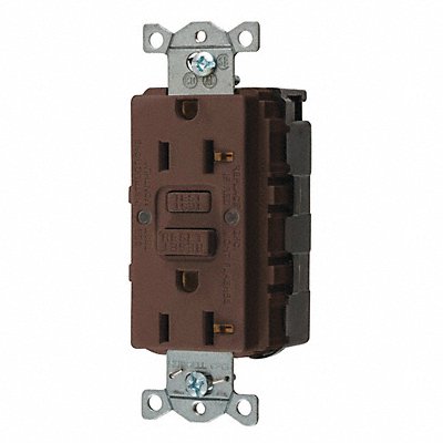 HUBBELL SNAPGF20 GFCI Receptacle 20A 125VAC 5-20R Brown