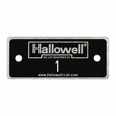 HALLOWELL NPH110 NmbPlt 1 to 10 Blk w/Wht Lettering