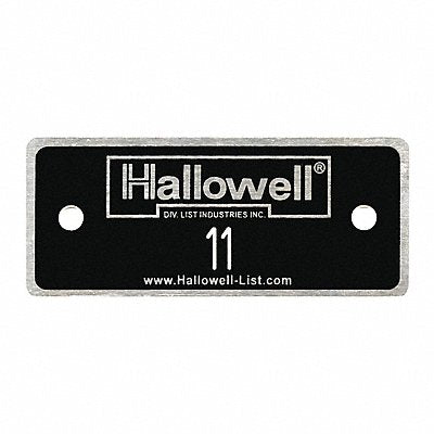 HALLOWELL NPH1125 NmbPlt 11 to 25 Blk w/Wht Lettering