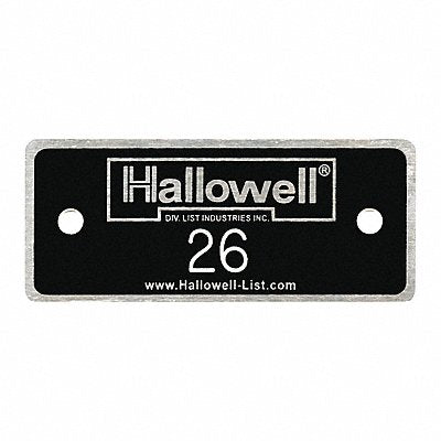 HALLOWELL NPH2650 NmbPlt 26 to 50 Blk w/Wht Lettering