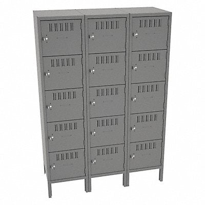 TENNSCO BS51518123MG Bx Locker 5x3Locker Grey 66 x45 x18 Assm