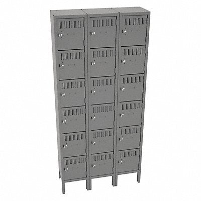 TENNSCO BS61212123MG Bx Locker 6x3Locker Grey 78 x36 x12 Assm