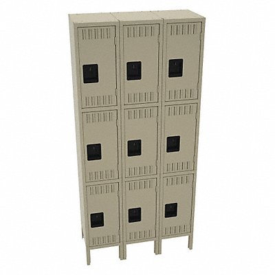 TENNSCO TTS1215243SD K4166 Wardrobe Locker 3x3Locker Sand 78 x36 x15 Assm