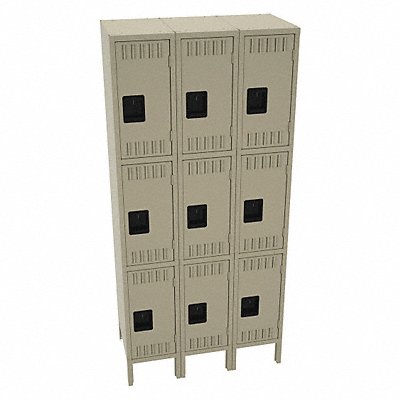 TENNSCO TTS1218243SD K4167 Wardrobe Locker 3x3Locker Sand 78 x36 x18 Assm