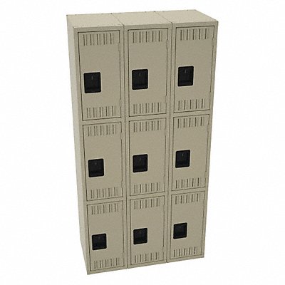 TENNSCO TTS121824CSD K4159 Wardrobe Locker 3x3Locker Sand 72 x36 x18 Assm