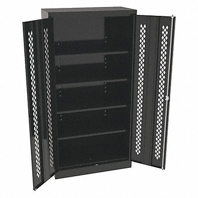 TENNSCO 7218PDBK Storage Cabinet 72 x36 x18 Black 4Shlv