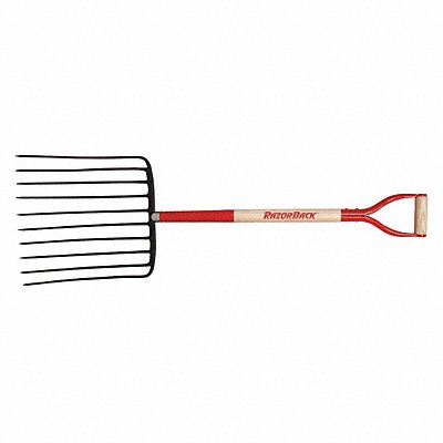 RAZOR-BACK 76125GR Ensilage Fork D-Grip Handle 30in.LHandle