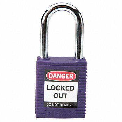 BRADY 104916 D1951 Lockout Padlock KD Purple 1-3/4 H PK6