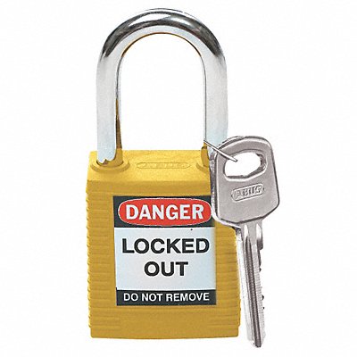 BRADY 105888 H1698 Lockout Padlock KA Yellow 1-3/4 H PK3