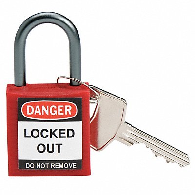 BRADY 118954 Lockout Padlock KA Red 1-2/5 H PK6