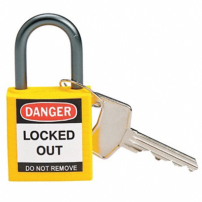 BRADY 118962 Lockout Padlock KA Yellow 1-2/5 H PK6