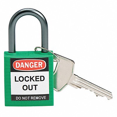 BRADY 118955 Lockout Padlock KA Green 1-2/5 H PK3
