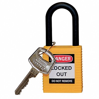 BRADY 123327 H1704 Lockout Padlock KD Yellow 1-3/4 H