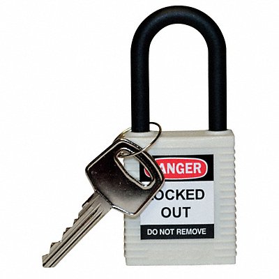 BRADY 123332 H1704 Lockout Padlock KD White 1-3/4 H