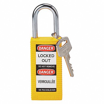 BRADY 123408 Lockout Padlock KD Yellow 3 H