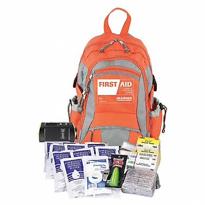 GRAINGER 54594 Emergency Medical Kit Orange Fabric