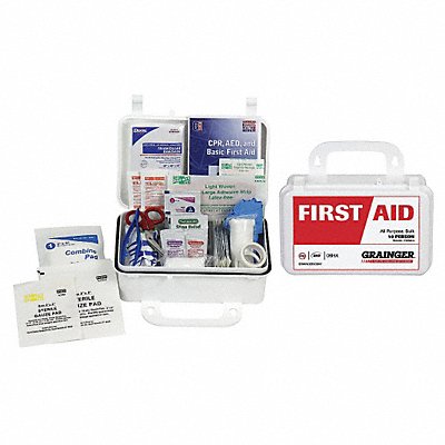 GRAINGER 54564 First Aid Kit w/House 75pcs 3 5/8x5 7/8