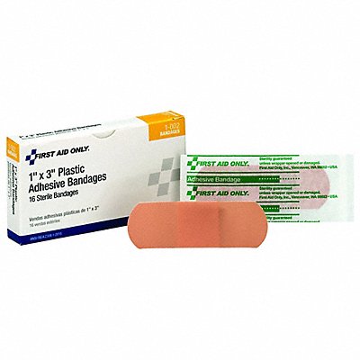 FIRST AID ONLY 1002 Strip Bandages 3 x1 Plastic PK16