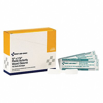 FIRST AID ONLY 1120L Butterfly 2.75 x1/2 Plastic PK100