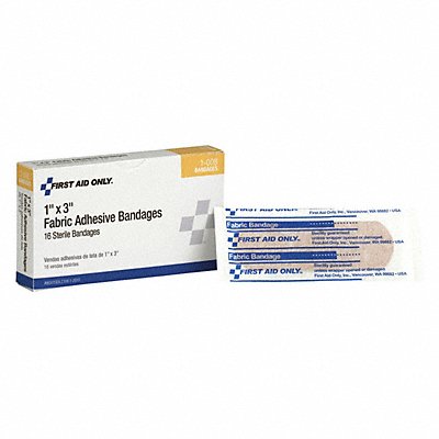 FIRST AID ONLY 1008 Strip Bandages 3 x1 Fabric PK16