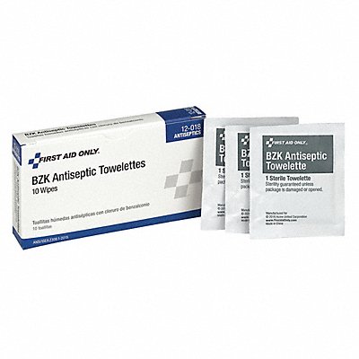 FIRST AID ONLY 12018 Topical Antiseptic Wipes PK10