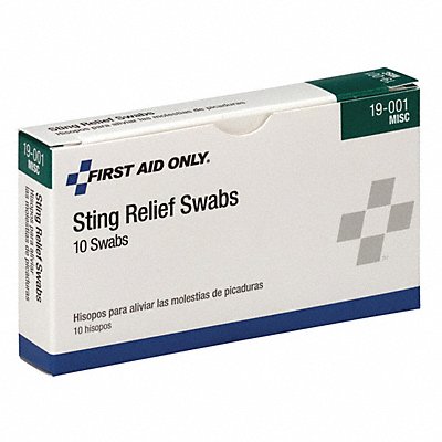 FIRST AID ONLY 19001 Bite/Sting Relief 0.081oz Swab PK10