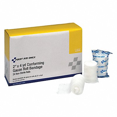 FIRST AID ONLY 56600G Gauze Roll White 4yd L 2 W PK24