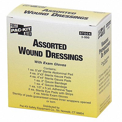 FIRST AID ONLY 3990 Wound Dressing Kit 16pcs 2.25x4.5 White
